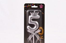 Velita cumpleaños  corona y moño plateada numero 5 (1).jpg